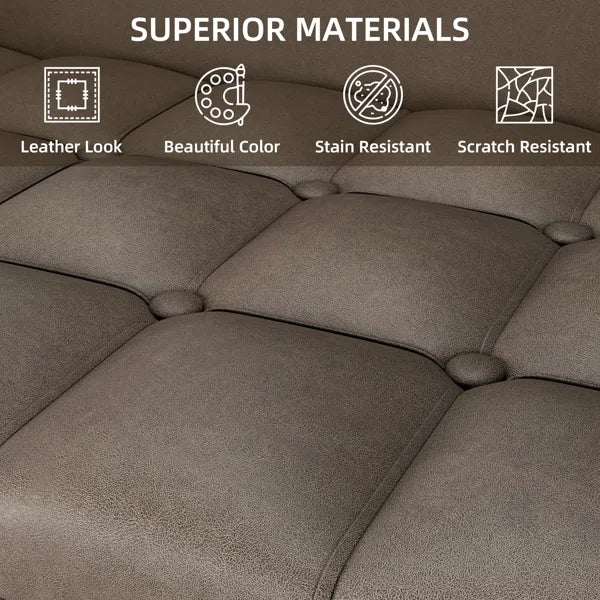 3 Seater Sofa: 67.3'' Vegan Leather Sofa
