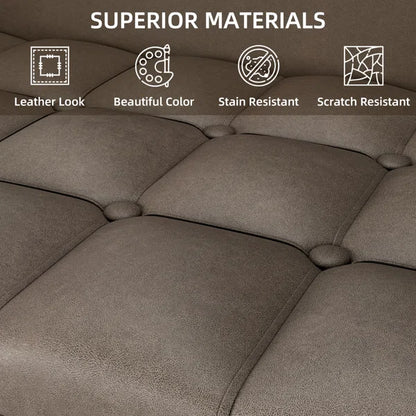 3 Seater Sofa: 67.3'' Vegan Leather Sofa