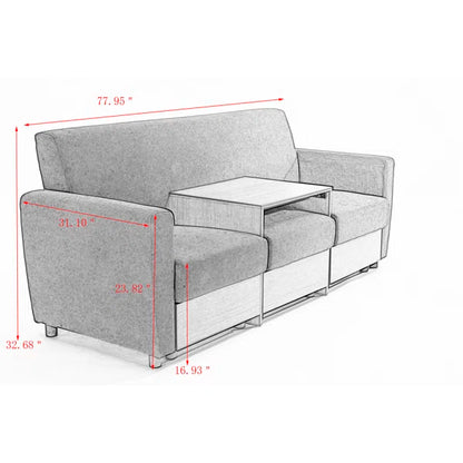 3 Seater Sofa: 77.95''Upholstered Sofa