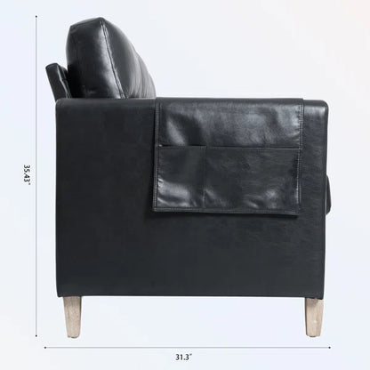 3 Seater Sofa: Sofa 79.53'' Vegan Leather Sofa