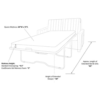 3 Seater Sofa: 79'' Upholstered Sleeper Sofa