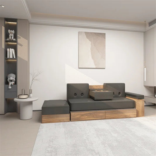 3 Seater Sofa: 82.3'' Vegan Leather Sofa