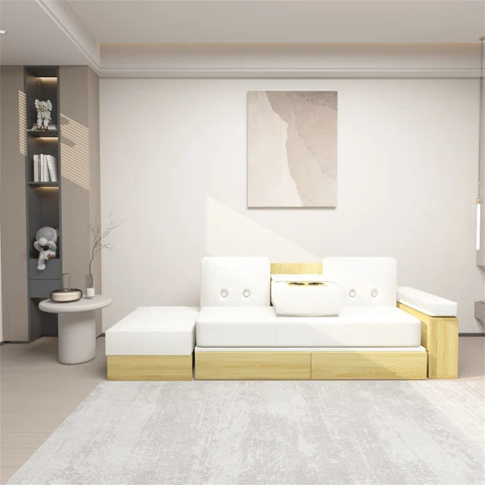 3 Seater Sofa: 82.3'' Vegan Leather Sofa