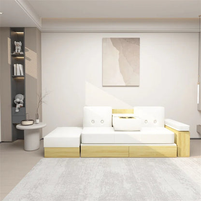 3 Seater Sofa: 82.3'' Vegan Leather Sofa