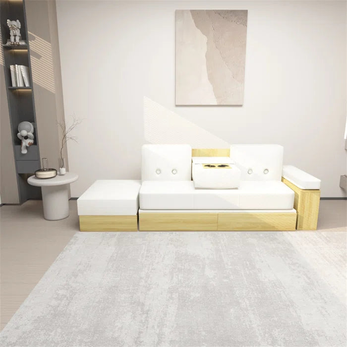 3 Seater Sofa: 82.3'' Vegan Leather Sofa