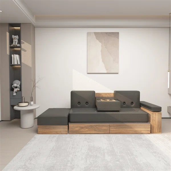 3 Seater Sofa: 82.3'' Vegan Leather Sofa