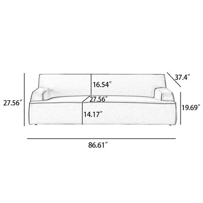 3 Seater Sofa: 86.61'' Vegan Leather Sofa