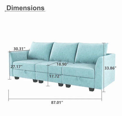 3 Seater Sofa: 87.01'' Upholstered Sofa