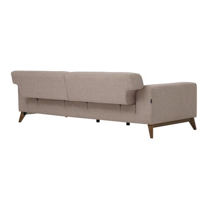 3 Seater Sofa: 94.49" Wide 3 Seater Sofa Bed in Cream