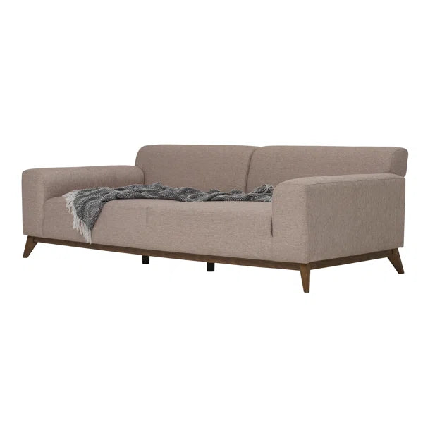 3 Seater Sofa: 94.49" Wide 3 Seater Sofa Bed in Cream