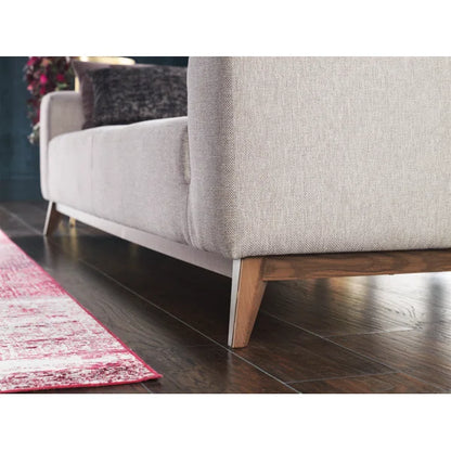 3 Seater Sofa: 94.49" Wide 3 Seater Sofa Bed in Cream