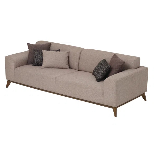 3 Seater Sofa: 94.49" Wide 3 Seater Sofa Bed in Cream