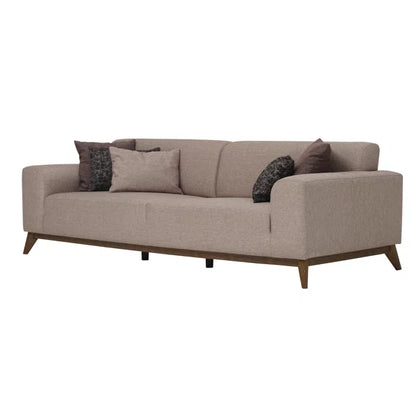 3 Seater Sofa: 94.49" Wide 3 Seater Sofa Bed in Cream