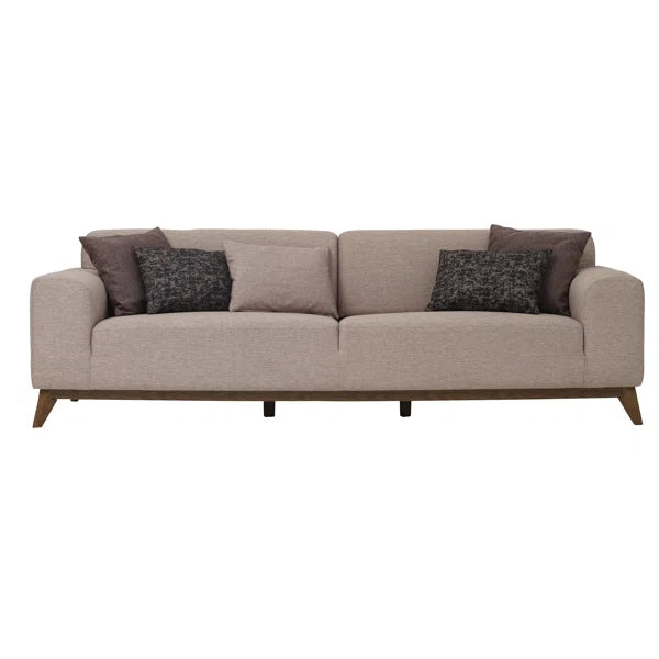 3 Seater Sofa: 94.49" Wide 3 Seater Sofa Bed in Cream