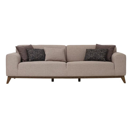 3 Seater Sofa: 94.49" Wide 3 Seater Sofa Bed in Cream
