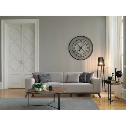 3 Seater Sofa: 94.49" Wide 3 Seater Sofa Bed in Cream
