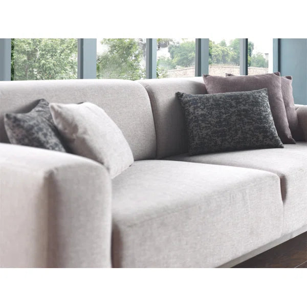 3 Seater Sofa: 94.49" Wide 3 Seater Sofa Bed in Cream