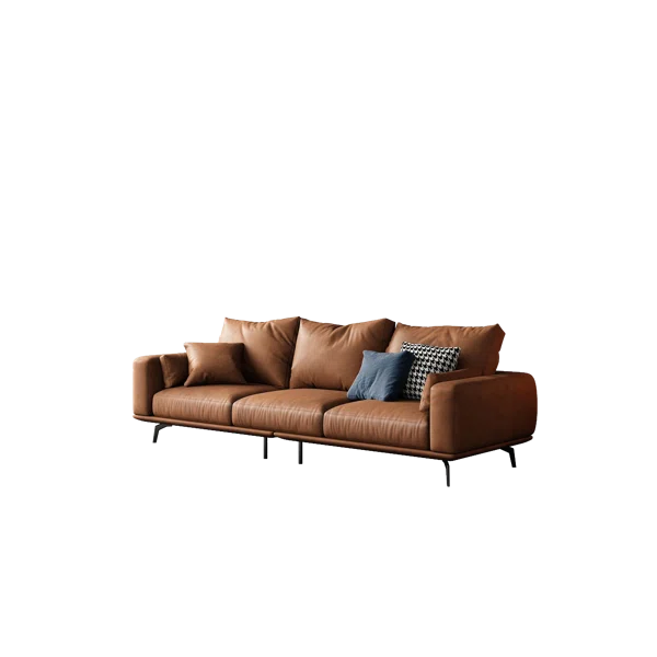 3 Seater Sofa: 94.5'' Vegan Leather Sofa