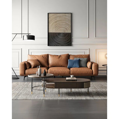 3 Seater Sofa: 94.5'' Vegan Leather Sofa