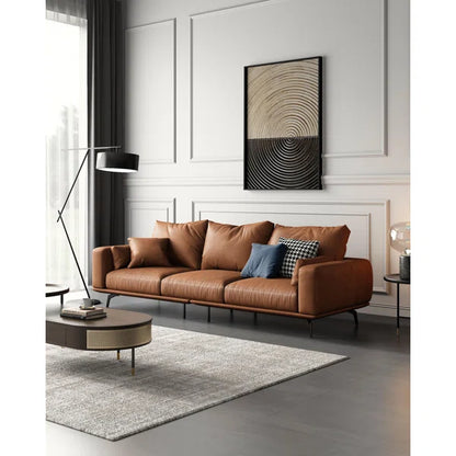 3 Seater Sofa: 94.5'' Vegan Leather Sofa