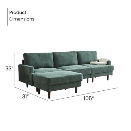 3 Seater Sofa: Amariae Upholstered Sofa