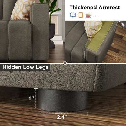 3 Seater Sofa: Amelia-Eve 92.2'' Upholstered Sofa