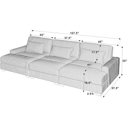 3 Seater Sofa: Antravian 127.5 Upholstered Sofa