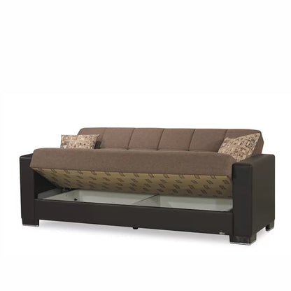 3 Seater Sofa: Armada 88 in. Fabric Upholstered 3-Seater Twin 3-in-1 Sleeper Sofa Bed with Storage