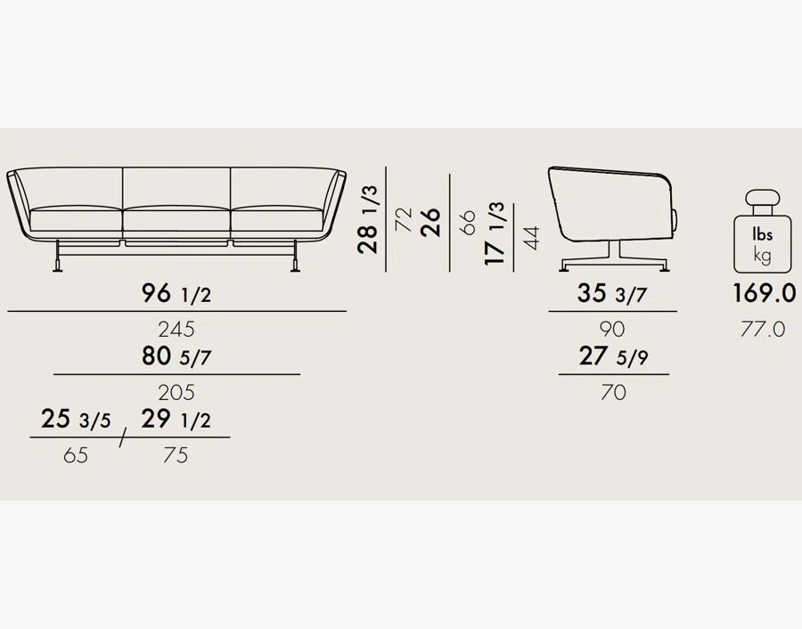 3 Seater Sofa: Betty 3-Seater Sofa by Piero Lissoni