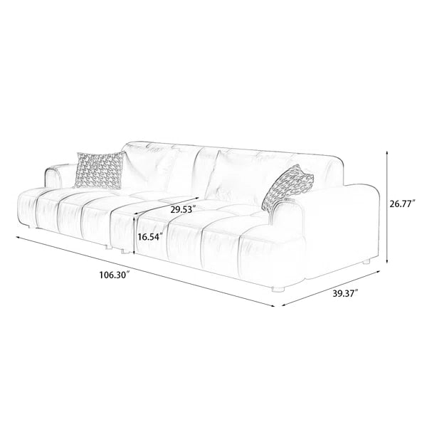 3 Seater Sofa: Dagh 106.3'' Upholstered Sofa