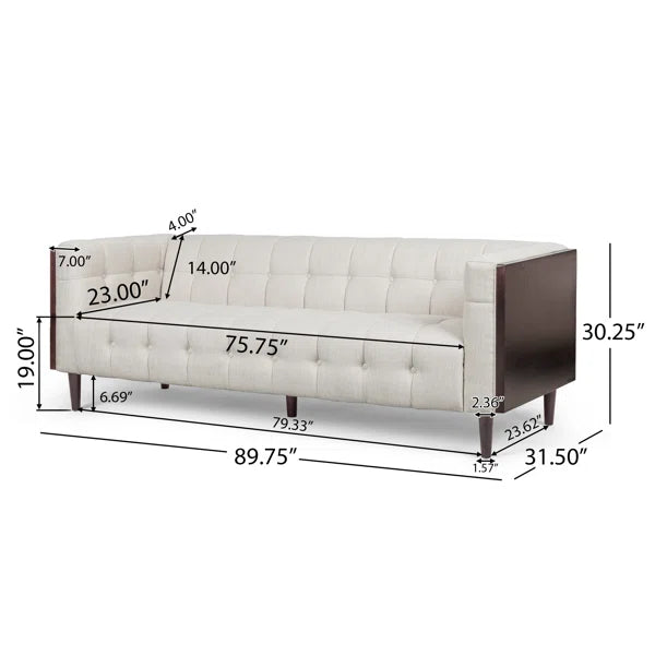 3 Seater Sofa: Davidjoe 89.75'' Upholstered Sofa
