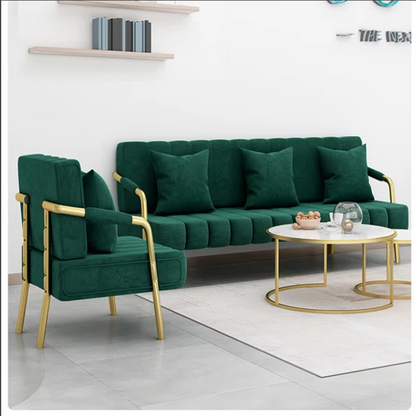 3 Seater Sofa: Endyia Couches For Living Room with 2 Velvet Pillow Top Arm Loveseat