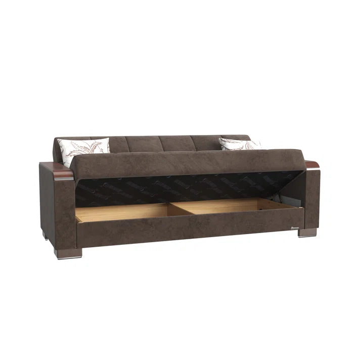3 Seater Sofa: Legacy X 87 in. Fabric Upholstered 3-Seater Twin 3-in-1 Sleeper Sofa Bed with Storage
