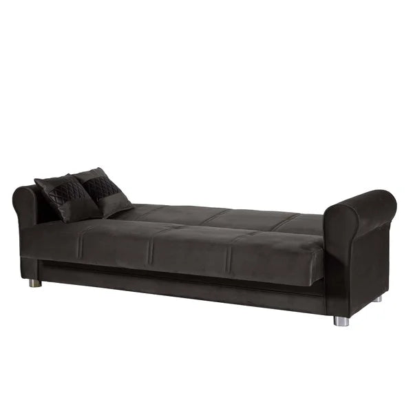 3 Seater Sofa: Fabric Upholstered 3-Seater Twin 3-in-1 Sleeper Sofa Bed with Storage