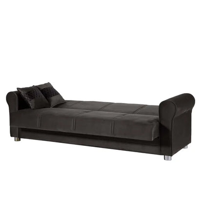 3 Seater Sofa: Fabric Upholstered 3-Seater Twin 3-in-1 Sleeper Sofa Bed with Storage