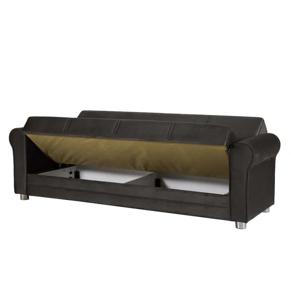 3 Seater Sofa: Fabric Upholstered 3-Seater Twin 3-in-1 Sleeper Sofa Bed with Storage