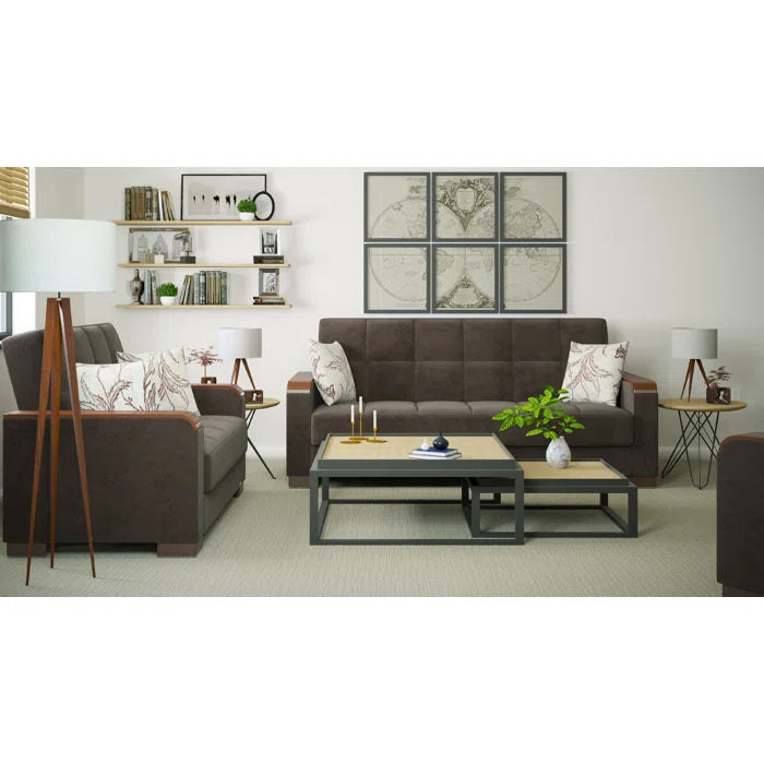 3 Seater Sofa: Legacy X 87 in. Fabric Upholstered 3-Seater Twin 3-in-1 Sleeper Sofa Bed with Storage