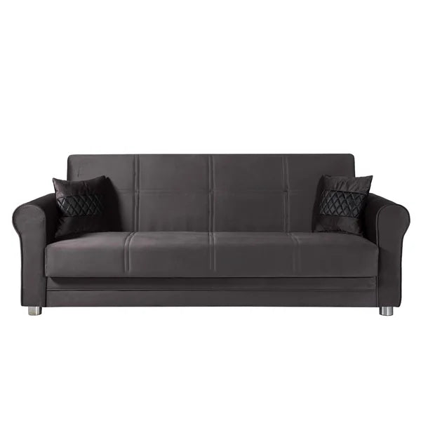 3 Seater Sofa: Fabric Upholstered 3-Seater Twin 3-in-1 Sleeper Sofa Bed with Storage