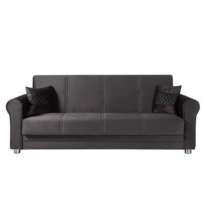 3 Seater Sofa: Fabric Upholstered 3-Seater Twin 3-in-1 Sleeper Sofa Bed with Storage