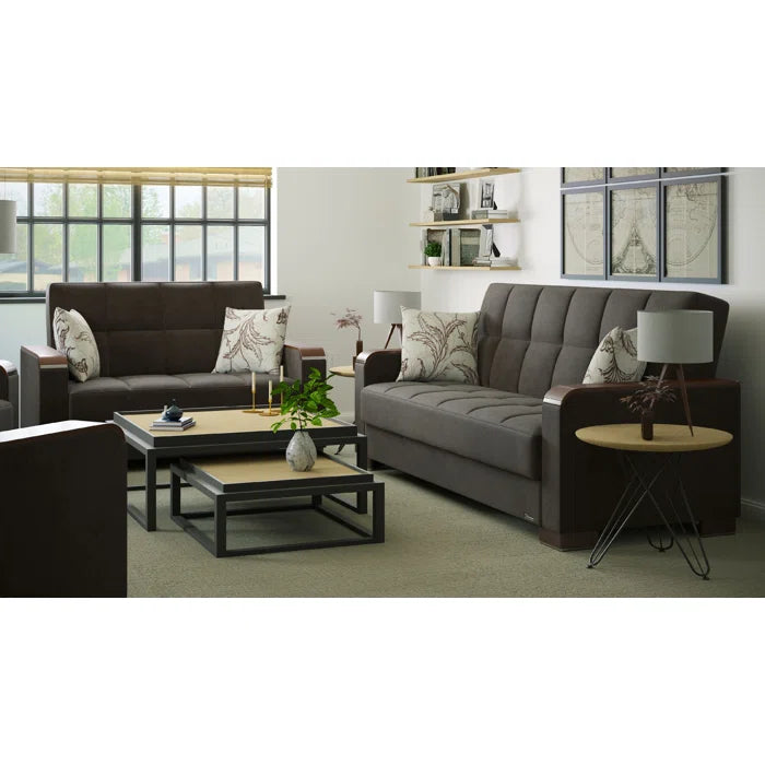 3 Seater Sofa: Legacy X 87 in. Fabric Upholstered 3-Seater Twin 3-in-1 Sleeper Sofa Bed with Storage