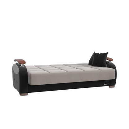 3 Seater Sofa: Fabric Upholstered 3-Seater Twin 3-in-1 Sleeper Sofa Bed with Storage