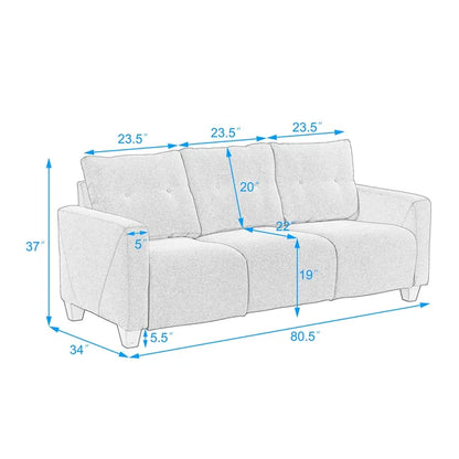 3 Seater Sofa: Glenarden 80.5'' Upholstered Sofa
