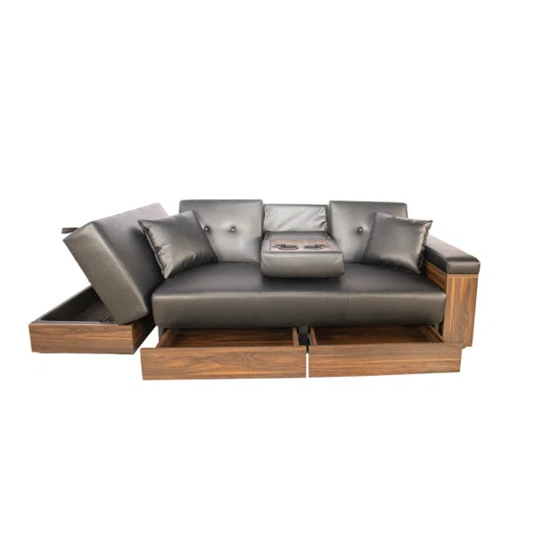 3 Seater Sofa: Ireneo 82.3'' Vegan Leather Sofa