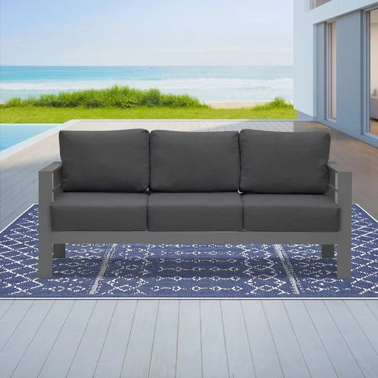 3 Seater Sofa: Jaxon 73'' Metal Outdoor Patio Sofa