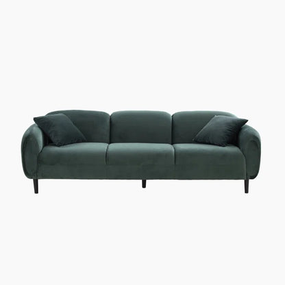 3 Seater Sofa: Mid Century Modern 3 Seater Couch Velveteen Sofa With Solid Wood Leg For Living Room