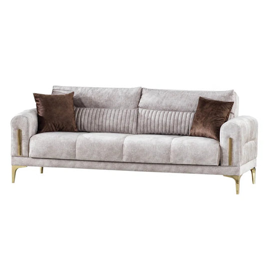3 Seater Sofa: Moda 86.6 in. Fabric Upholstered 3-Seater Sofa