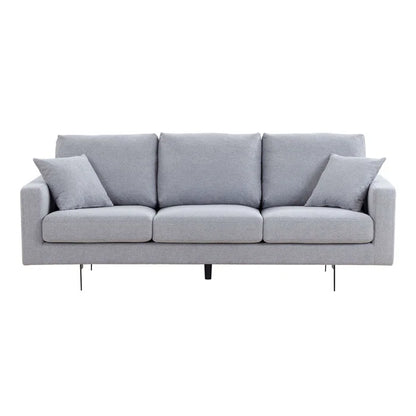 3 Seater Sofa: Modern Three Seat Sofa Couch With 2 Pillows