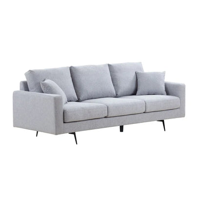 3 Seater Sofa: Modern Three Seat Sofa Couch With 2 Pillows