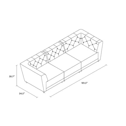 3 Seater Sofa : Munising 101.5'' Upholstered Sofa