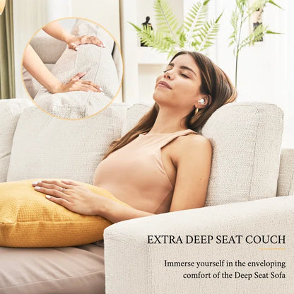 3 Seater Sofa: Paier 89" Upholstered Deep Seat 3 Seater Sofa